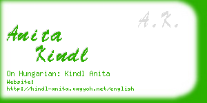 anita kindl business card